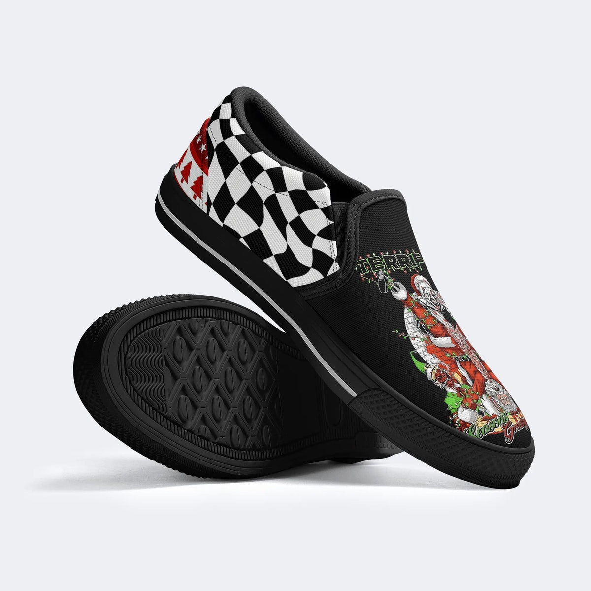 Horror Santa Claus Ghostface Print - Slip On Shoes