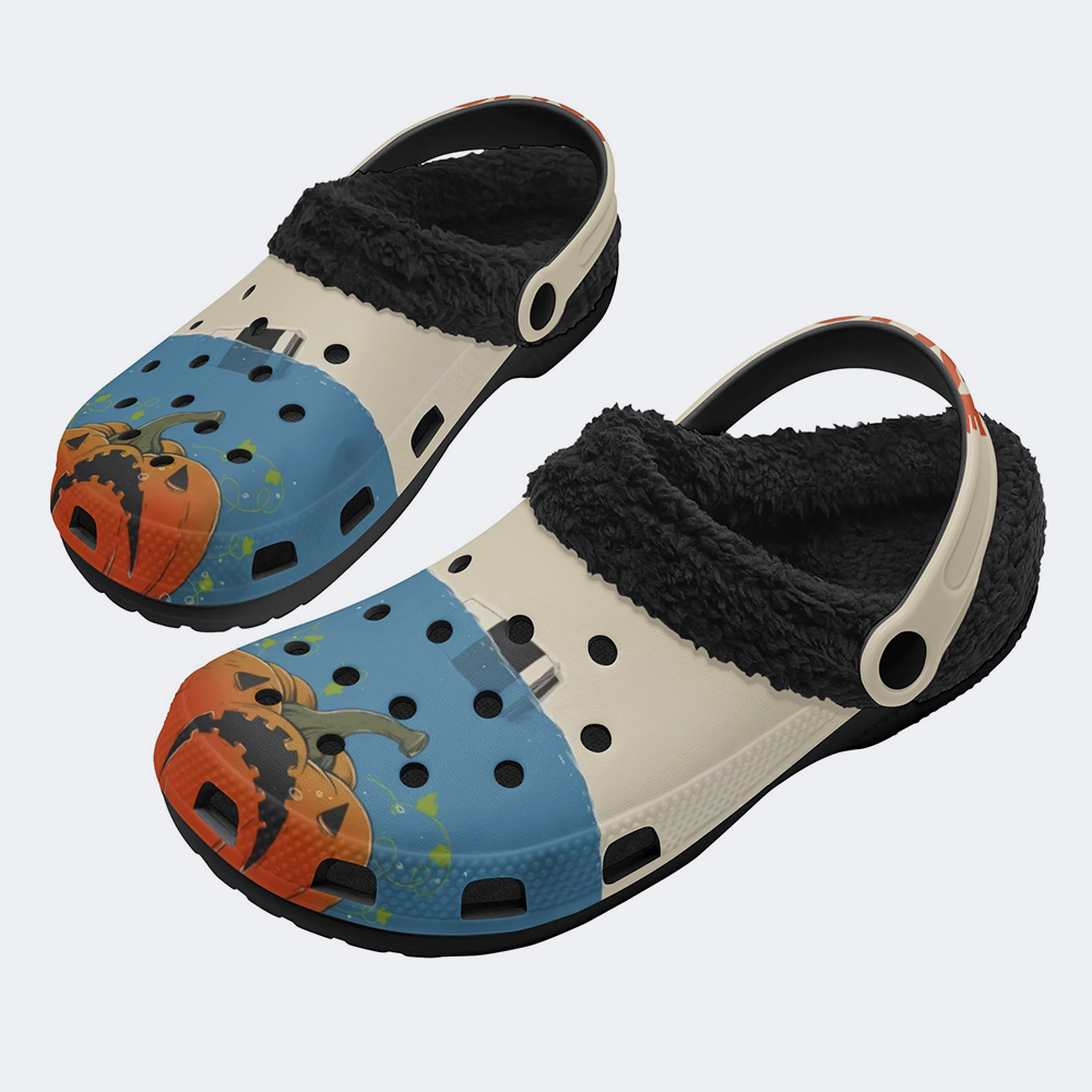 Halloween Print - Fur Lined Slippers