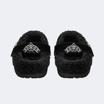 Eagle Skull Print - Fur Lined Slippers/Sandals