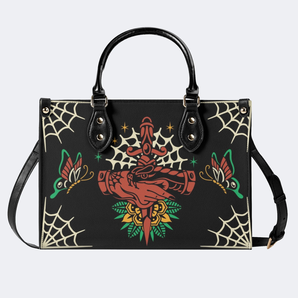 Trust No One Snake Print - Leather Handbag