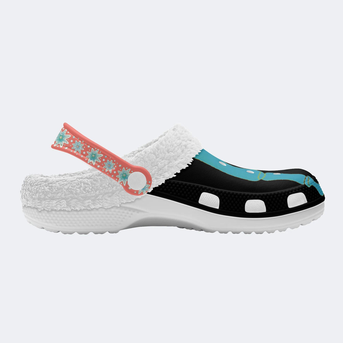 Blue Gradient Skeleton Toes Skull - Fur Lined Slippers/Sandals