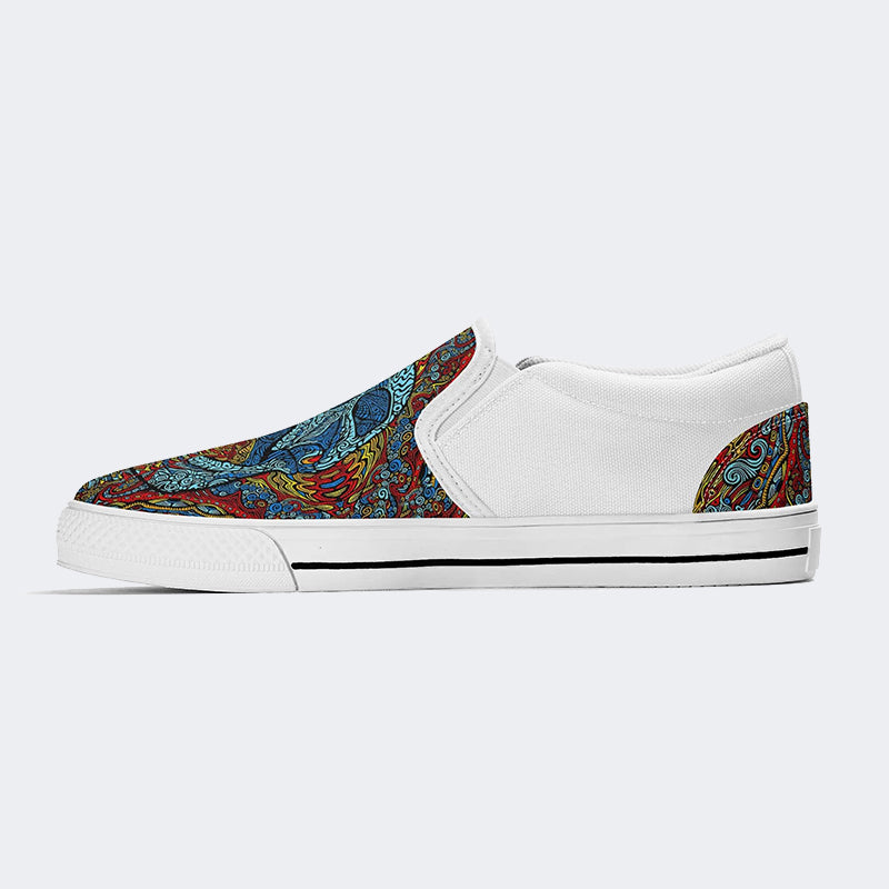 Unisex Skull Graffiti Art Print - Slip On Shoes