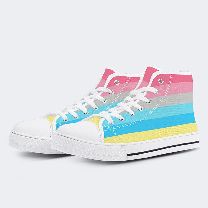 Genderflux Pride Flag High Top Canvas Shoes