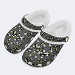 Surreal Death Moth Print- Fur Lined Slippers