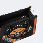 Traditional Death Moth Vintage Print - Leather Handbag