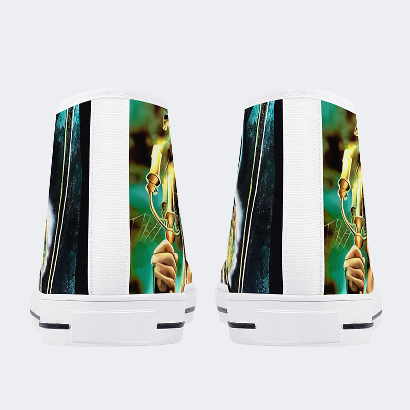 Horror Movie Vintage Graphic Print - High Top Canvas