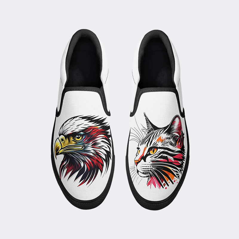 Cat&Eagle Print - Slip On Shoes