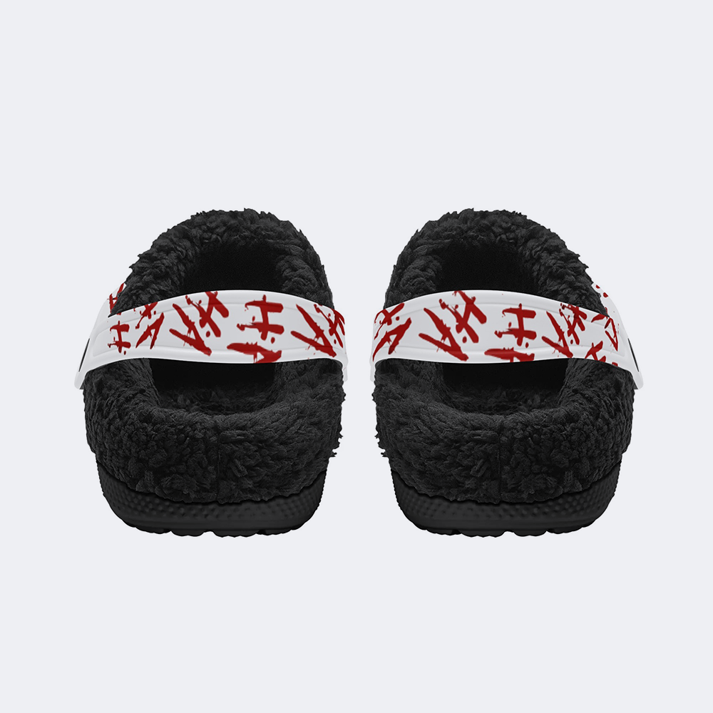 Unisex Horror Print - Fur Lined Slippers/Sandals