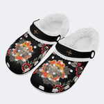 Unisex Tang Lion Print - Fur Lined Slippers/Sandals