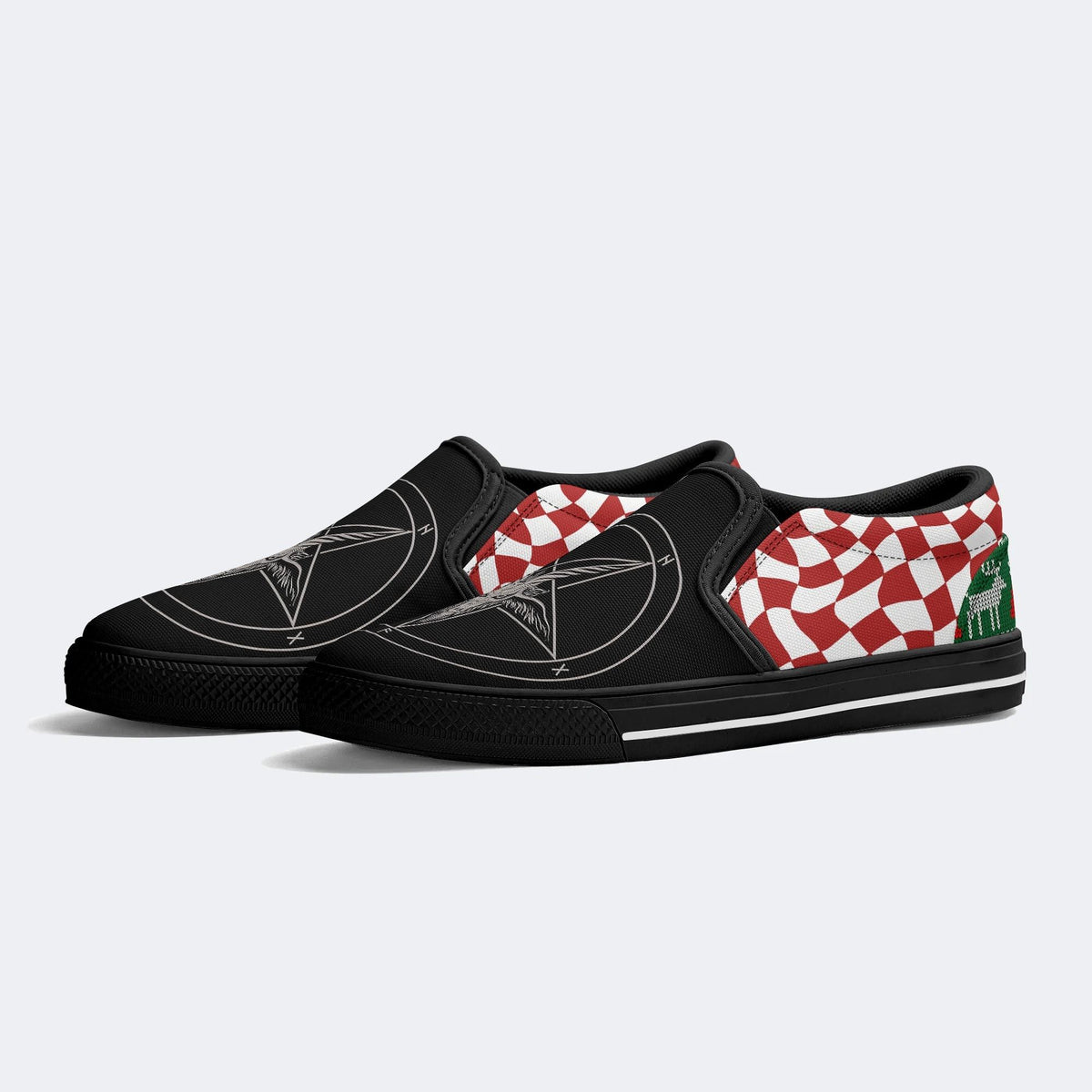 Horror Devil Print - Slip On Shoes