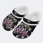 Skull Gothic Print - Fur Lined Slippers/Sandals