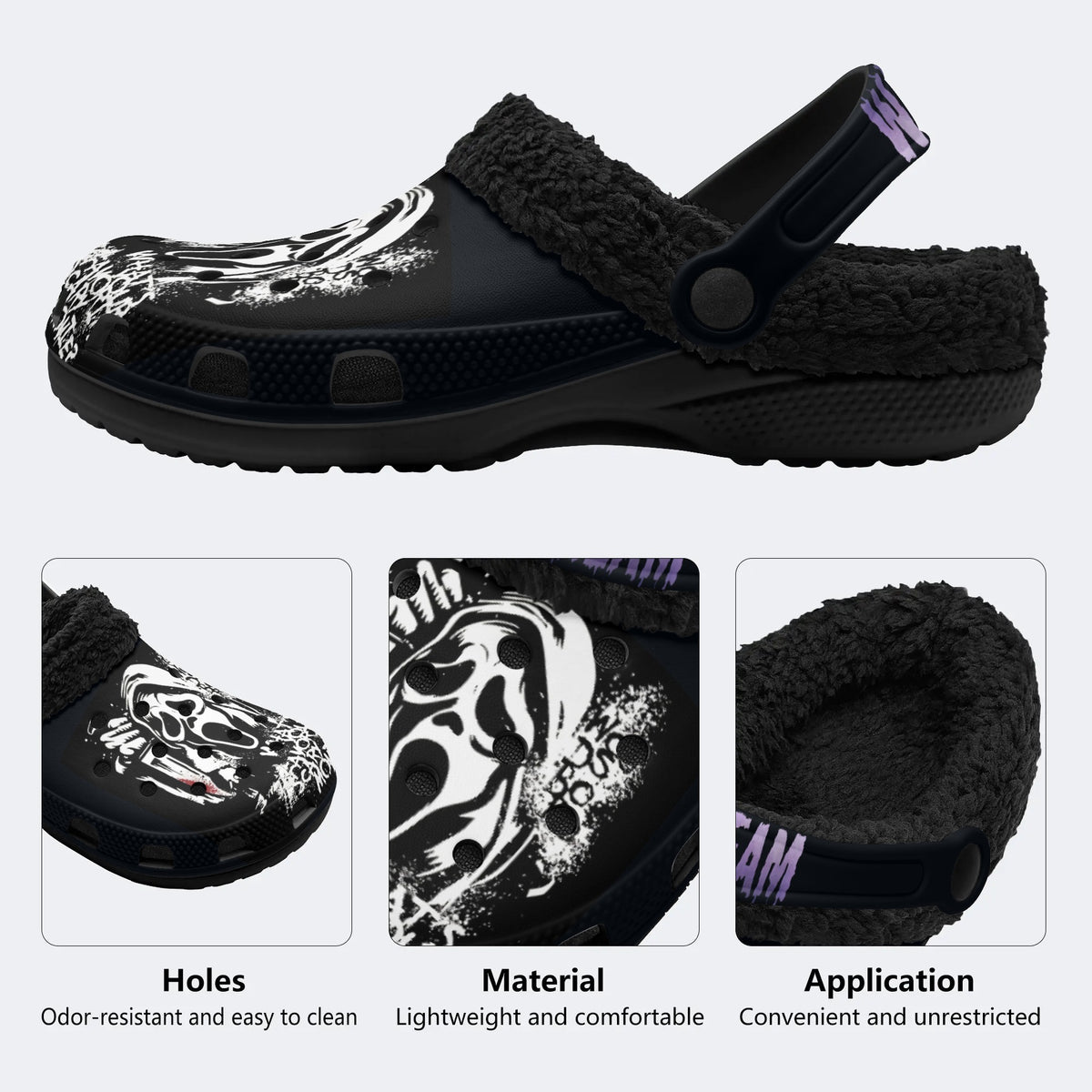 Horror Movie Graphic - Fur Lined Slippers