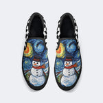 Snowman Starry Night Print - Slip On Shoes