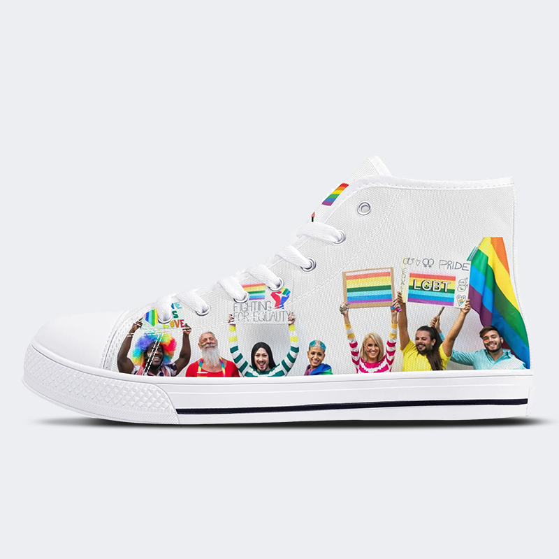 Pride Month High Top Canvas Shoes