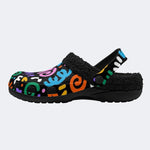 Playful Rainbow Swirl - Fur Lined Slippers/Sandals