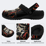 Fiery Aged Skull - Fur Lined Slippers/Sandals