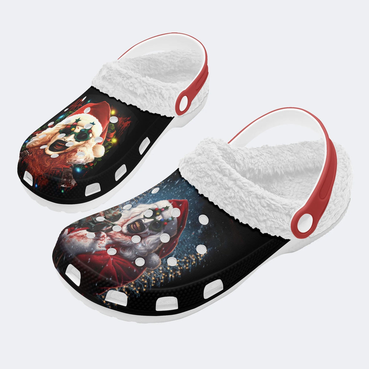 Personalized Santa Claus Ghostface Name - Fur Lined Slippers