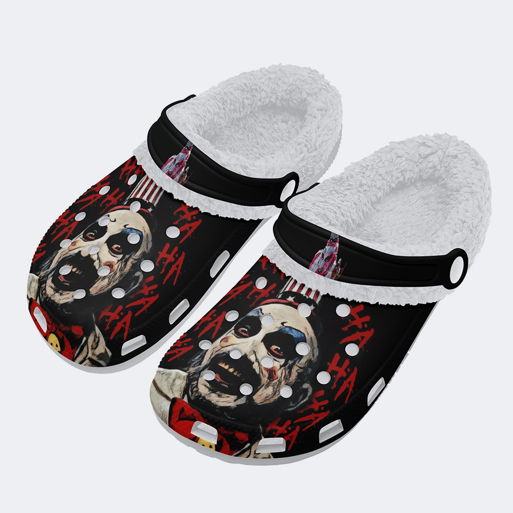 Horror Print - Fur Lined Slippers/Sandals