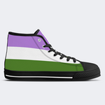 Genderqueer Pride Flag High Top Canvas Shoes