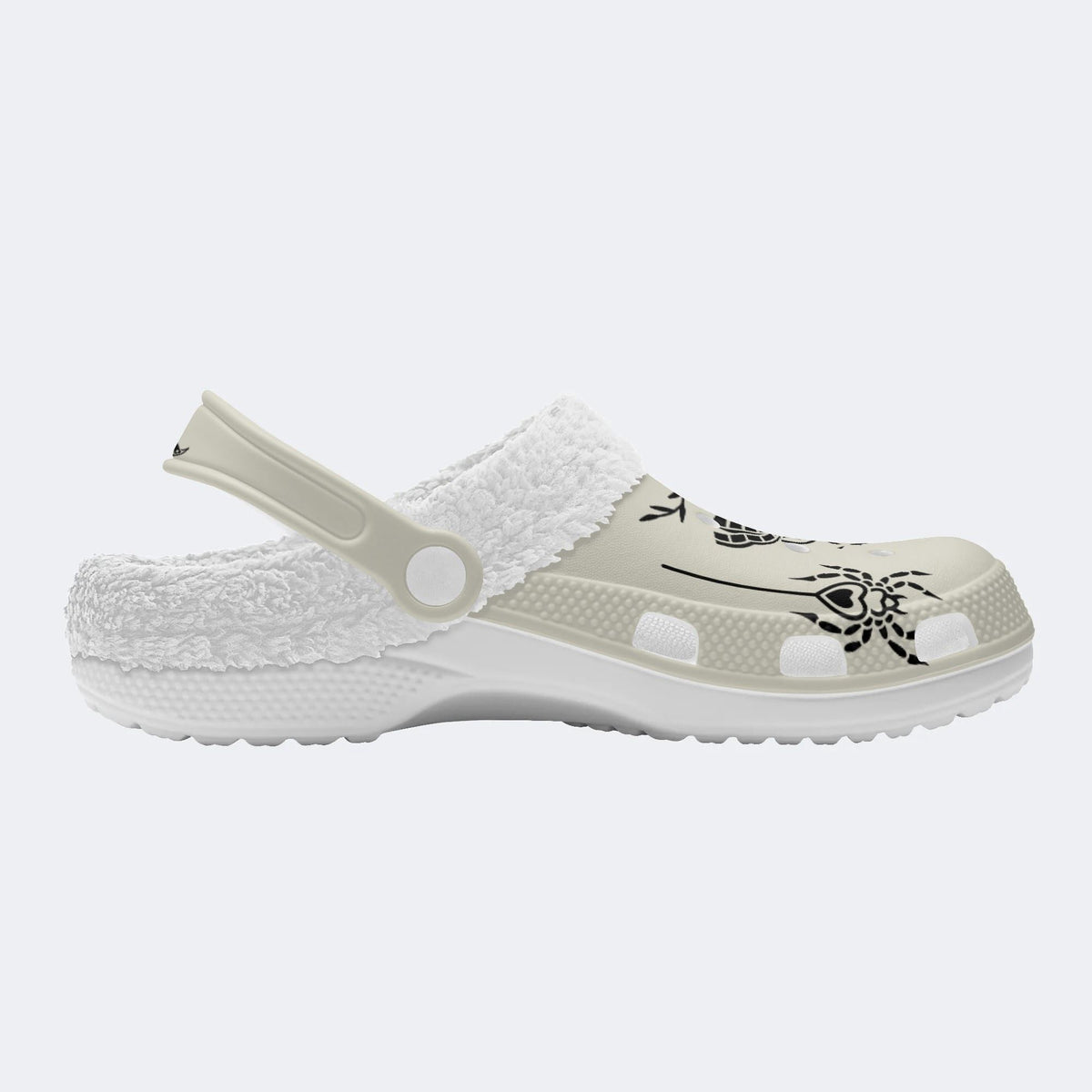 Classic Death Moth Print - Fur Lined Slippers/Sandals