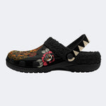 Head Swallowed By Flowers - Fur Lined Slippers/Sandals
