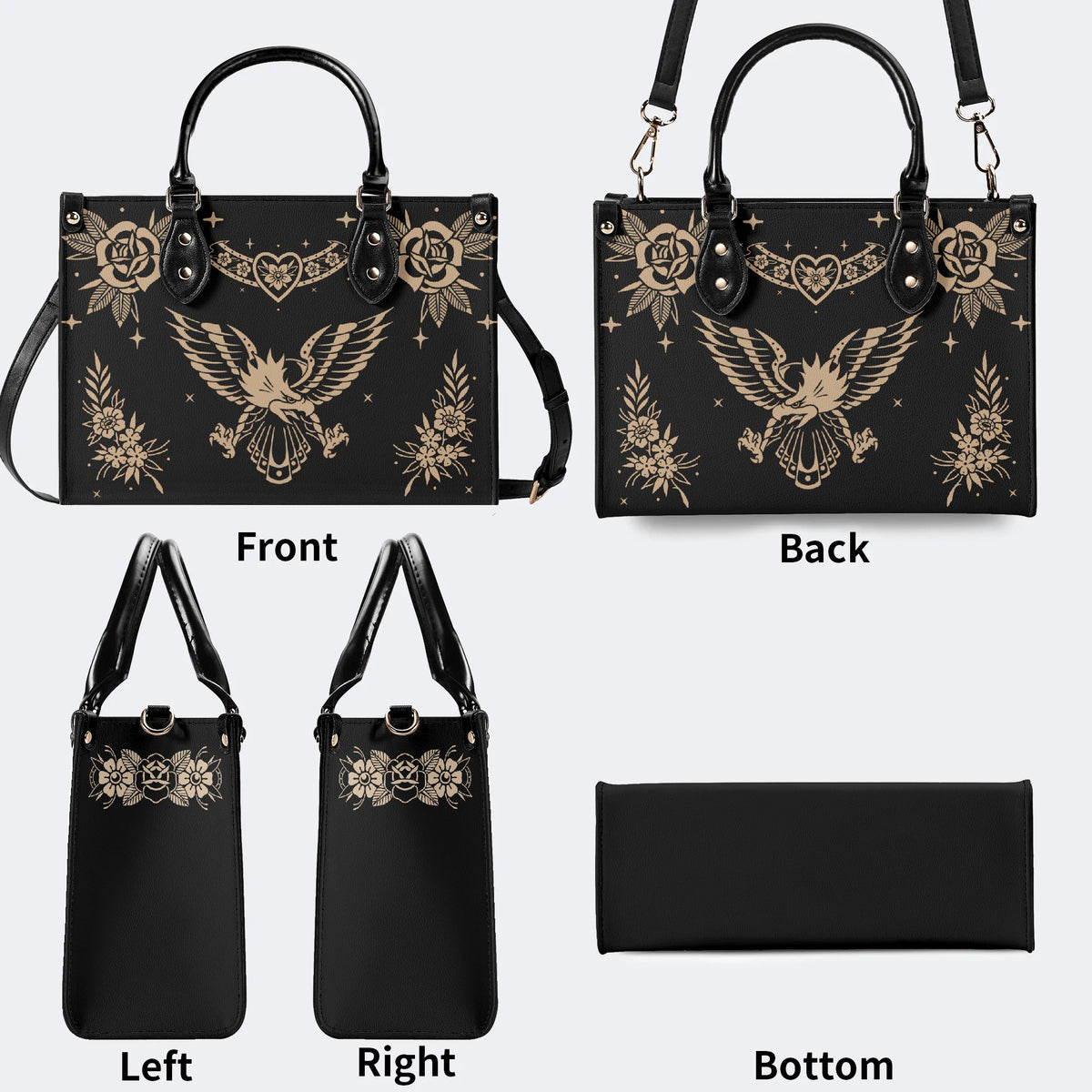 Golden Eagle Print - Leather Handbag