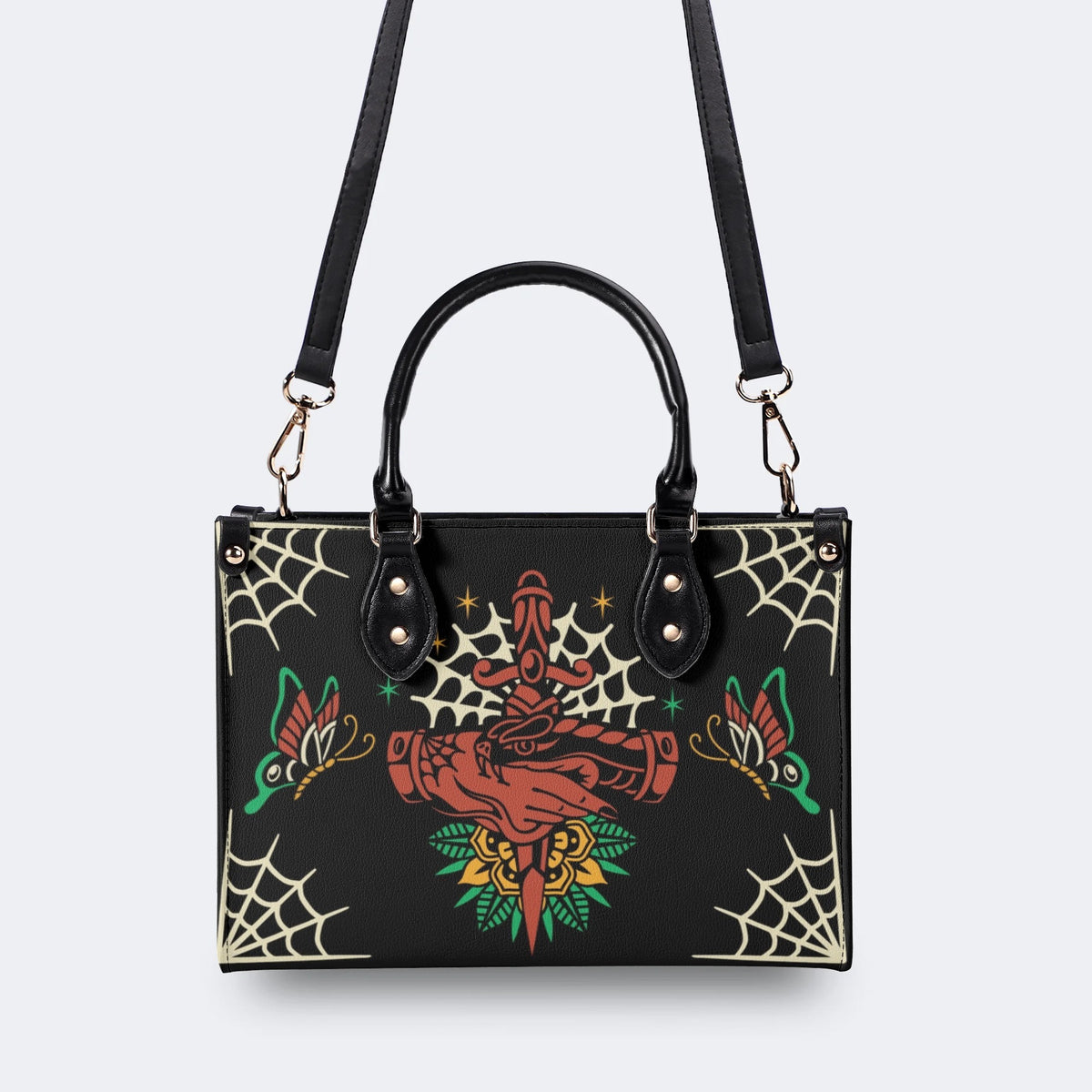 Trust No One Snake Print - Leather Handbag