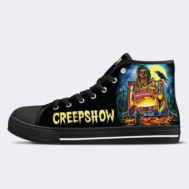 Horror Movie Vintage Graphic Print - High Top Canvas