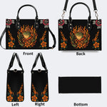 Flame Cowboy Frog Print - Leather Handbag