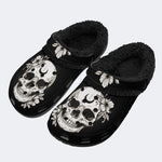Gothic Witch Skull Wildflower Moon - Fur Lined Slippers/Sandals