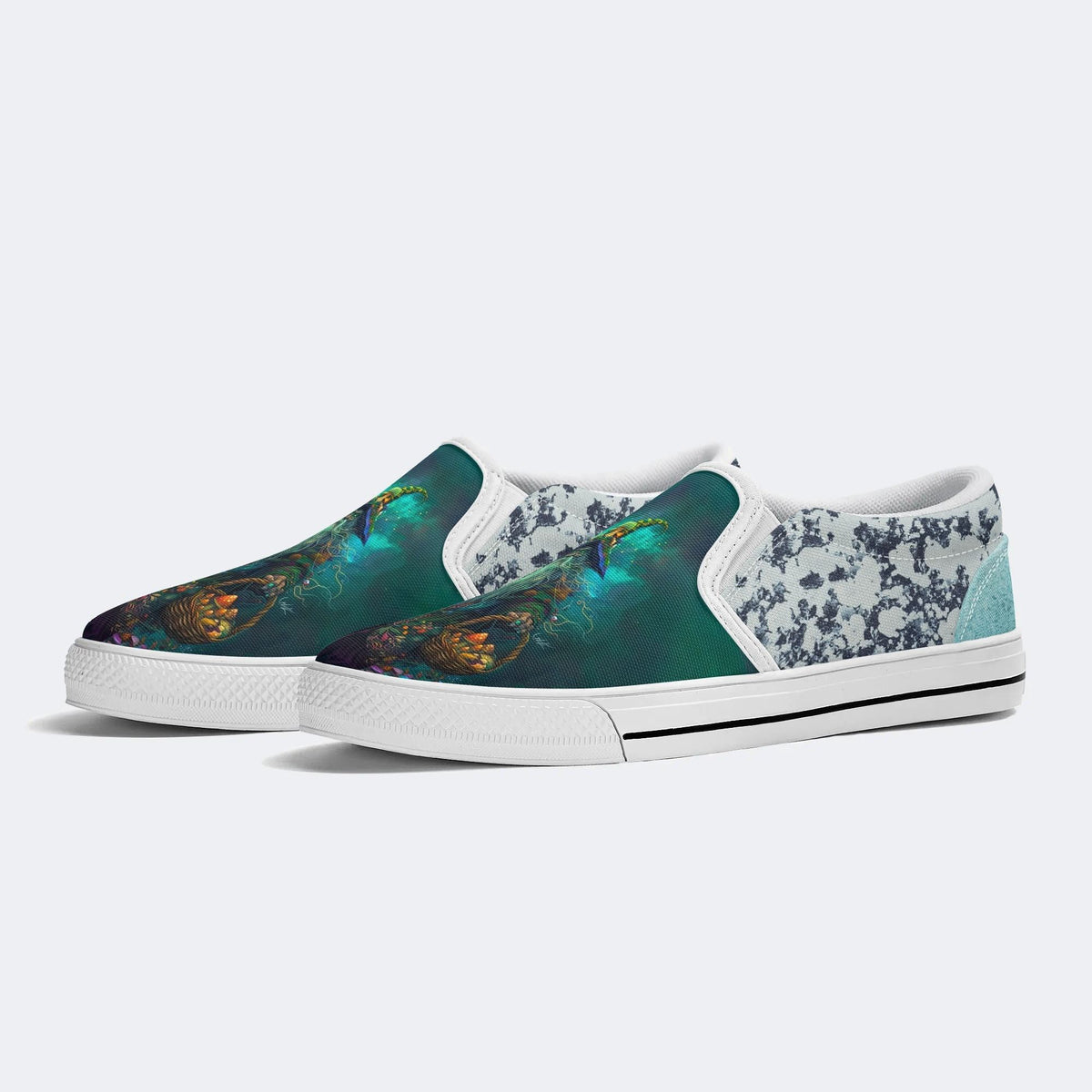 Unisex Fantasy Mushroom World Art Illustration Print - Slip On Shoes