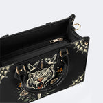 Vintage Tiger Art Print - Leather Handbag