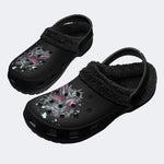 Punk Headphone Dinosaur - Fur Lined Slippers/Sandals