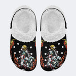 Horror Devil's Palm Print - Fur Lined Slippers/Sandals