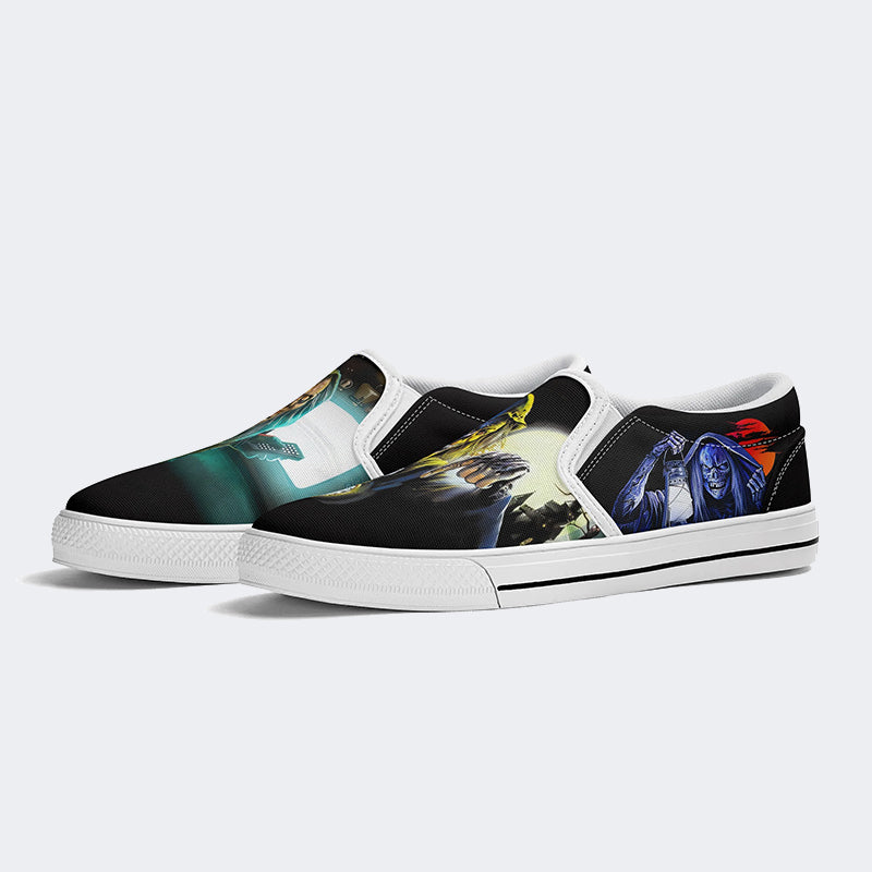 Horror Movie Vintage Graphic Print - Slip On Shoes