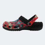 Unisex Ink Print - Fur Lined Slippers/Sandals