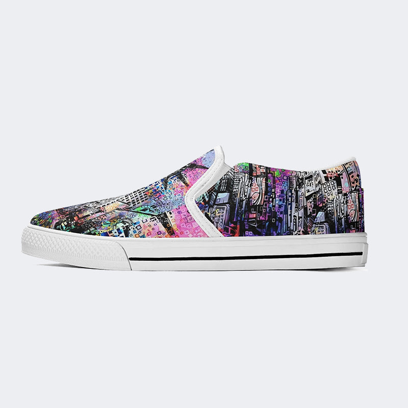 Unisex Statue of Liberty Graffiti Art Print - Slip On Shoes