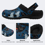 Night Bat Moon - Fur Lined Slippers/Sandals
