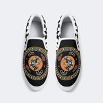 Black And White Snake Print - Slip On Shoes