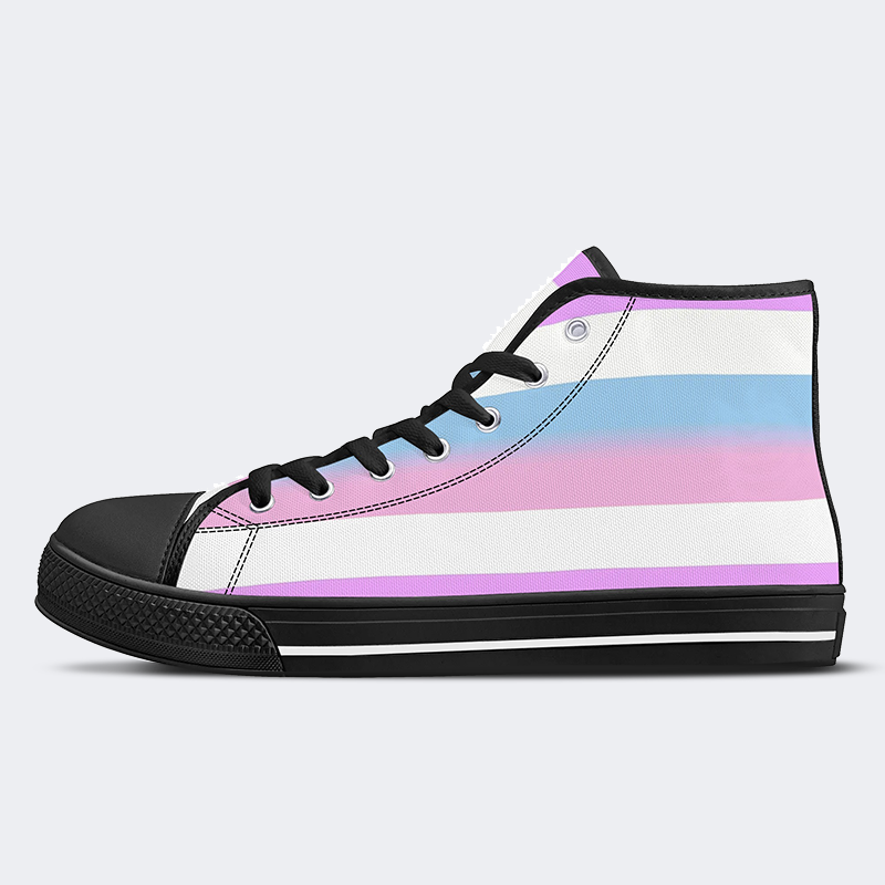 Bigender Pride Flag High Top Canvas Shoes