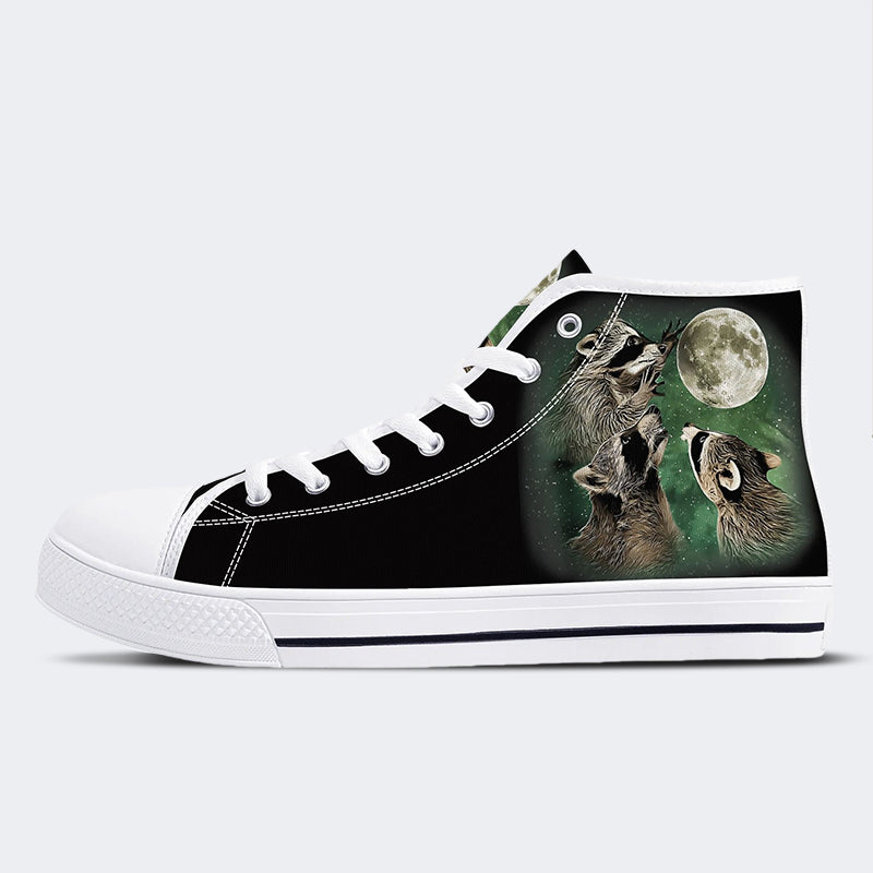 Three Raccoons Vintage Graphic - High Top Canvas