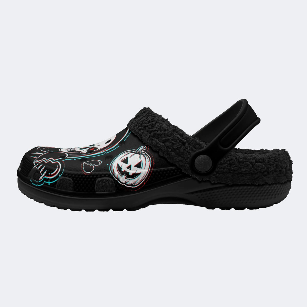 Spooky Reaper Pumpkin - Fur Lined Slippers/Sandals