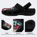 Horror Print - Fur Lined Slippers/Sandals