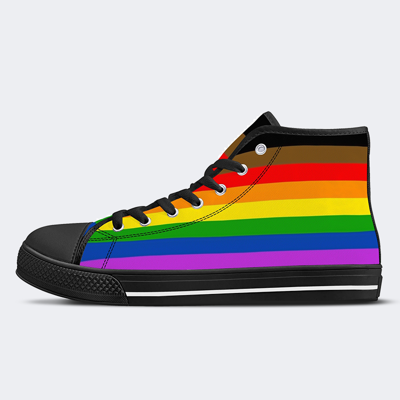 Philadelphia Pride Flag High Top Canvas Shoes