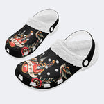 Love Pain Print - Fur Lined Slippers/Sandals