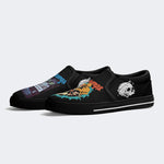 Unisex Horror Skull Print - Slip On Shoes