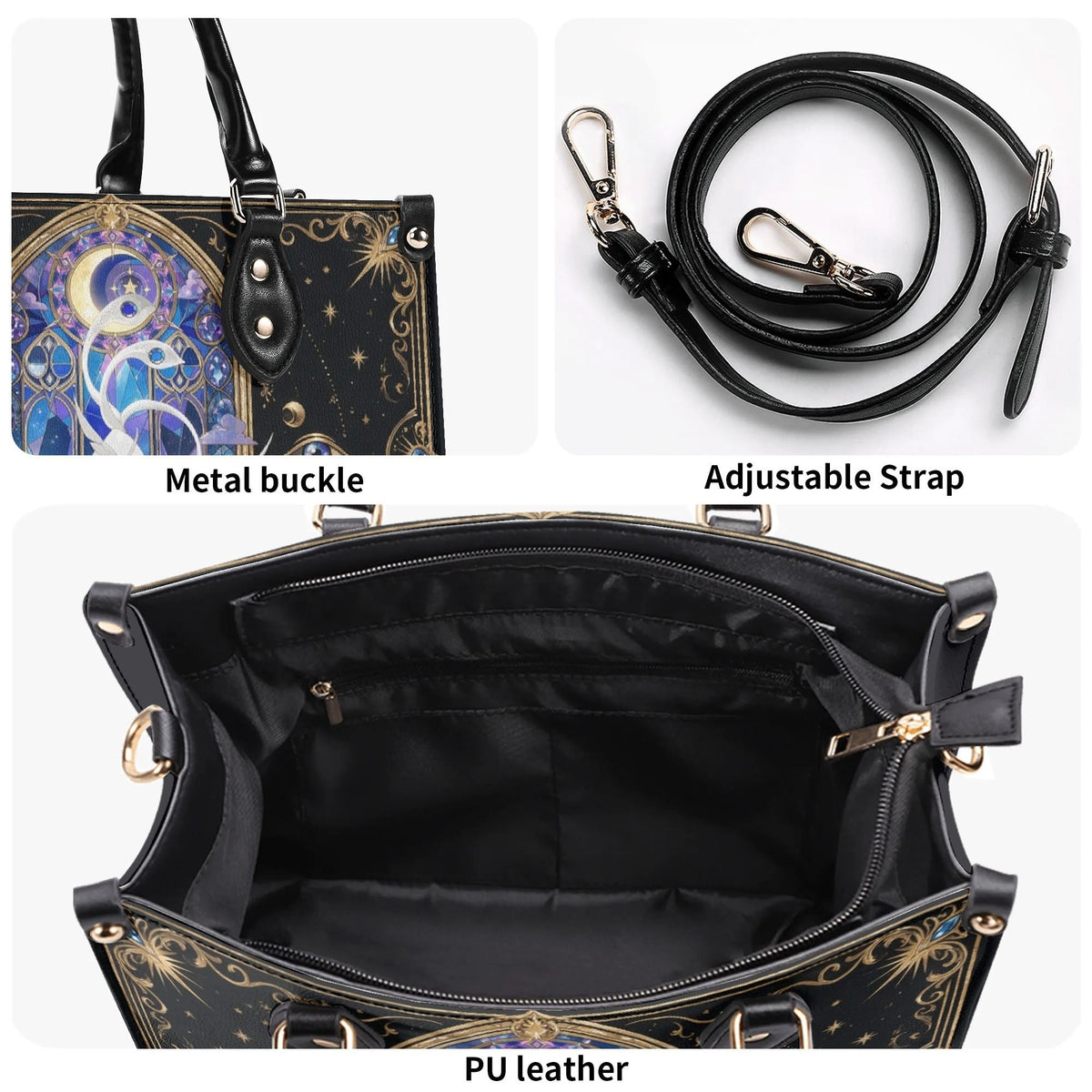 Swan Stained Glass Print Handbag Factory Direct Sales