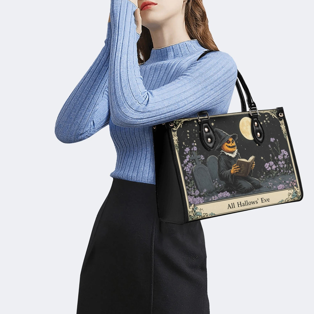 Pumpkin Wizard Print Handbag Factory Direct Sales