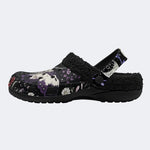 Gothic Witchy Death Moth - Fur Lined Slippers/Sandals
