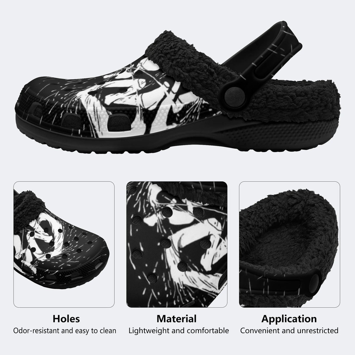 Skull Splash - Fur Lined Slippers/Sandals